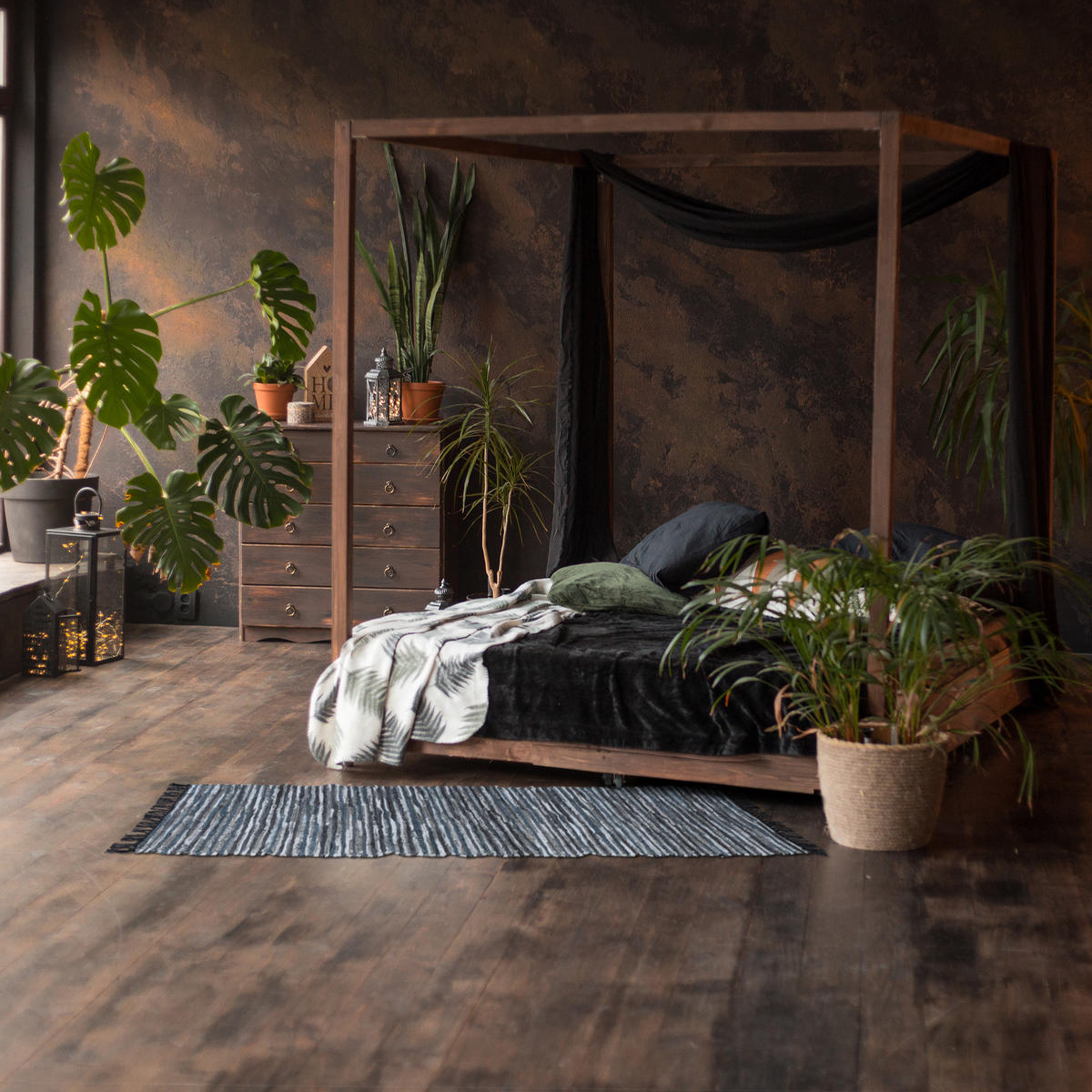 FLICKENTEPPICH - Blau, Leder/Textil (200/80cm) - Relaxdays