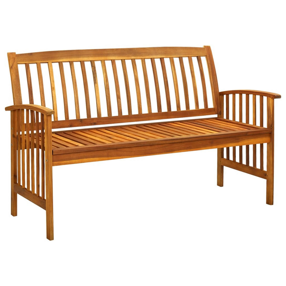 GARTENBANK Mit Kissen 147 Cm Massivholz Akazie - Creme/Braun, Holz/Textil (147/90/64cm) - vidaXL