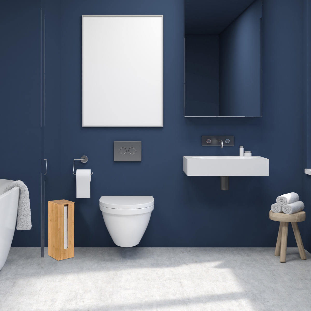 TOILETTENPAPIER-AUFBEWAHRUNG - Hellbraun, Holz (13.5/42/13.5cm) - Relaxdays