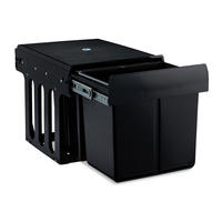 EINBAUMÜLLEIMER - Schwarz, Kunststoff/Metall (34.3/35.1/48cm) - Relaxdays