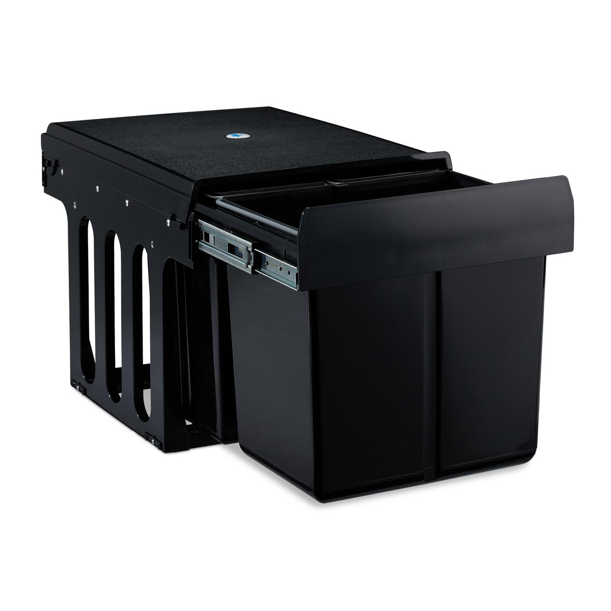 EINBAUMÜLLEIMER - Schwarz, Kunststoff/Metall (34.3/35.1/48cm) - Relaxdays