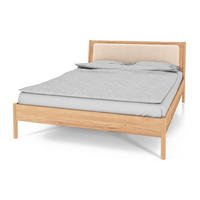 BETT MIT POLSTERKOPFTEIL INA 180x200 Kernbuche - Creme, Holz (180/200cm) - byoak