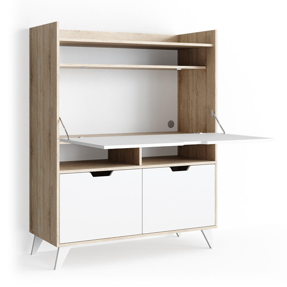 SEKRETÄR SCHREIBTISCH Berdi Sonoma 110 x 45 cm - Sonoma Eiche, Holzwerkstoff (45/110/140cm) - Vicco