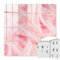 SCHLÜSSELBOX Weiß 30x30 cm – Türöffnung nach rechts - Rosa Federn - Pink, Metall (30/30/5cm) - TULUP