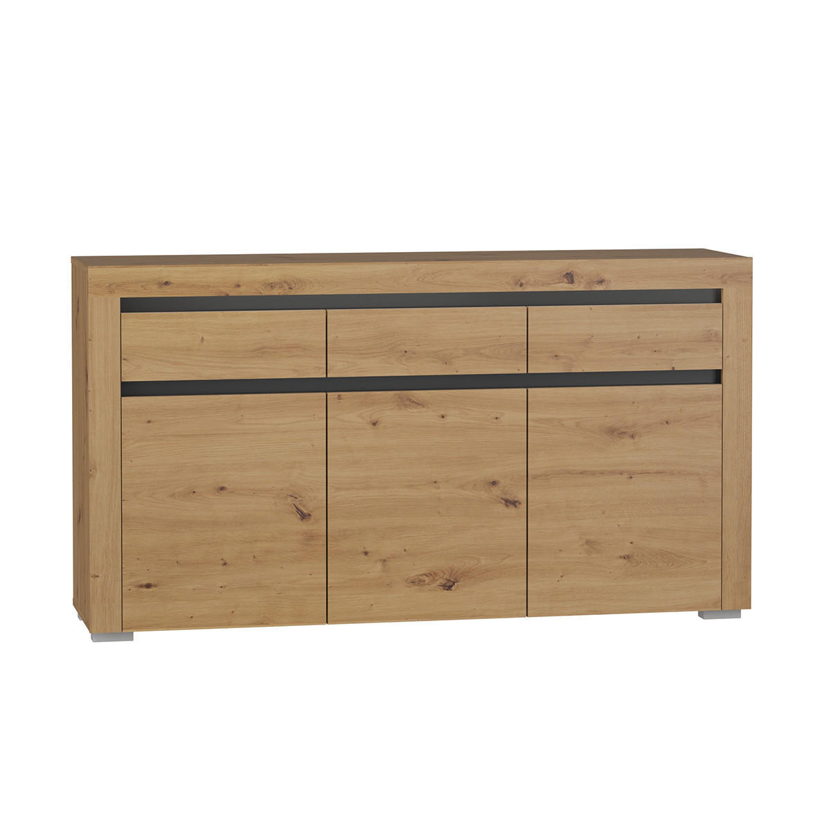 SIDEBOARD Kasla Holz und Anthrazitgrau - Grau, Holzwerkstoff (152/84/39cm) - Petits-meubles