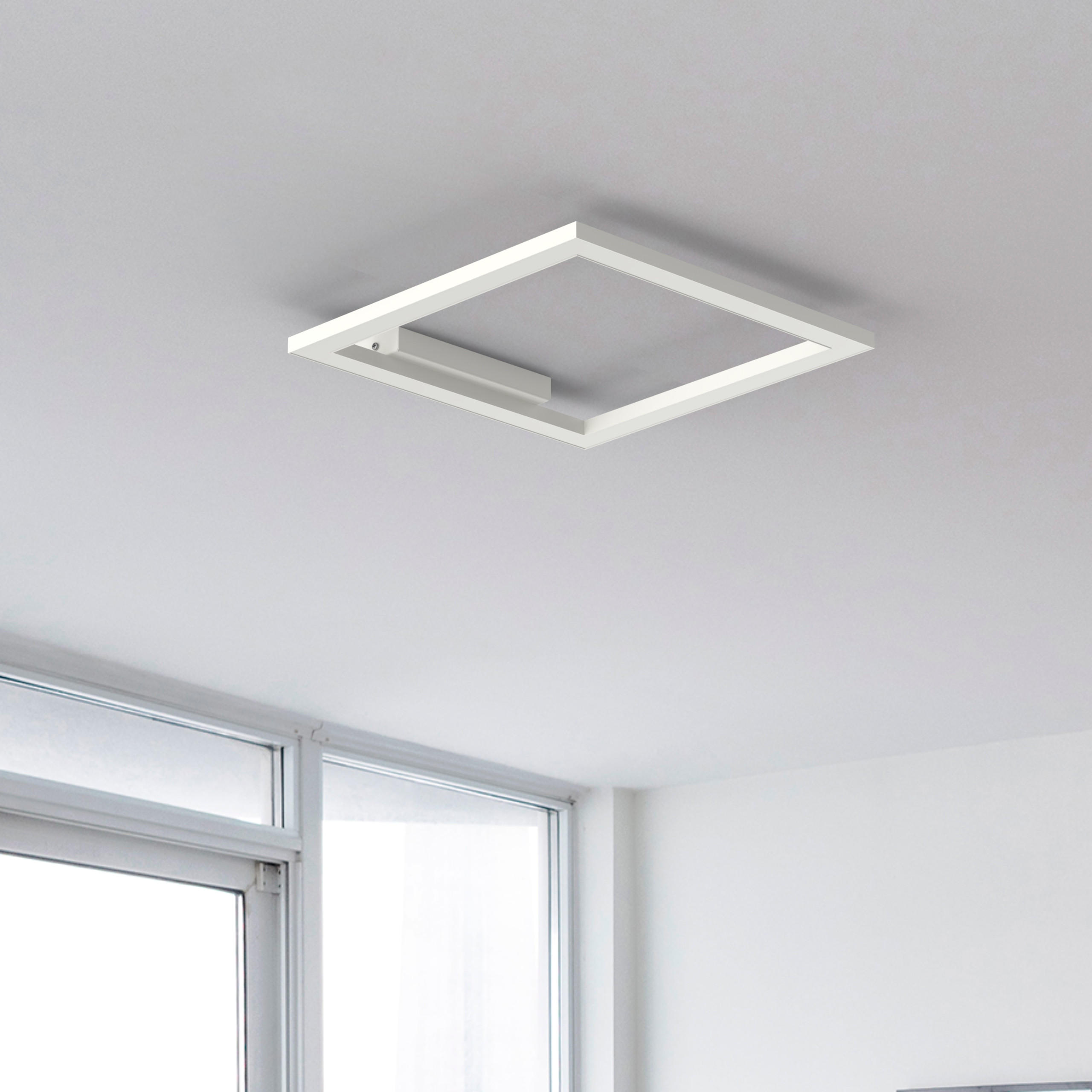 LED-DECKENLEUCHTE - Dunkelbraun, Metall (40/40/100cm) - Lumicom