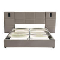 BETT mit Bettkasten - 2 Personen - Samt, Stoff - Taupe - - Taupe, Textil (180/200cm) - Vente-Unique