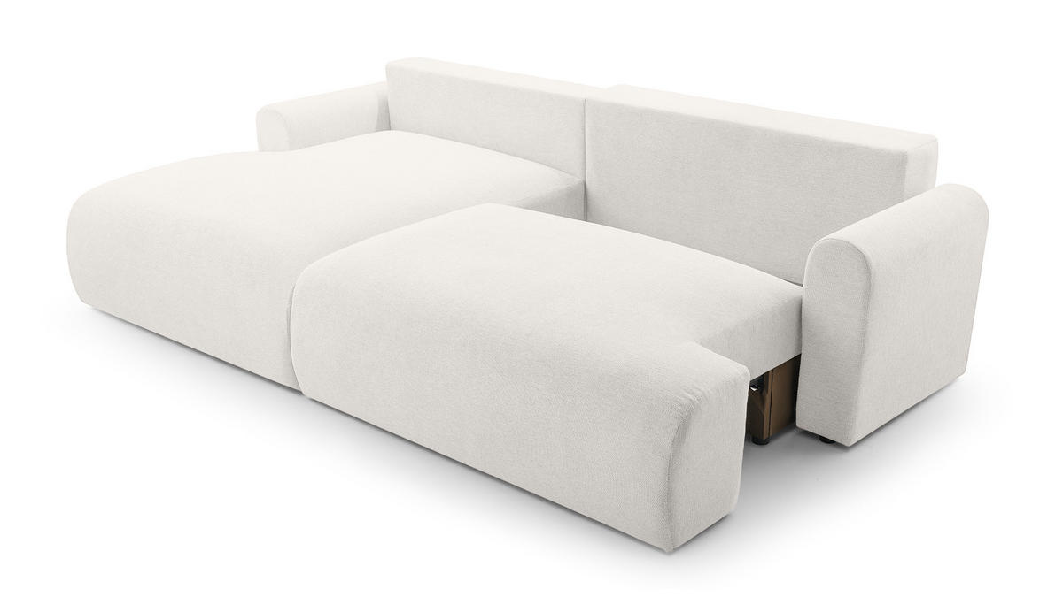 ECKSOFA mit Schlaffunktion Bordon, Weiß - Weiß, Textil (150/260cm) - Fedve