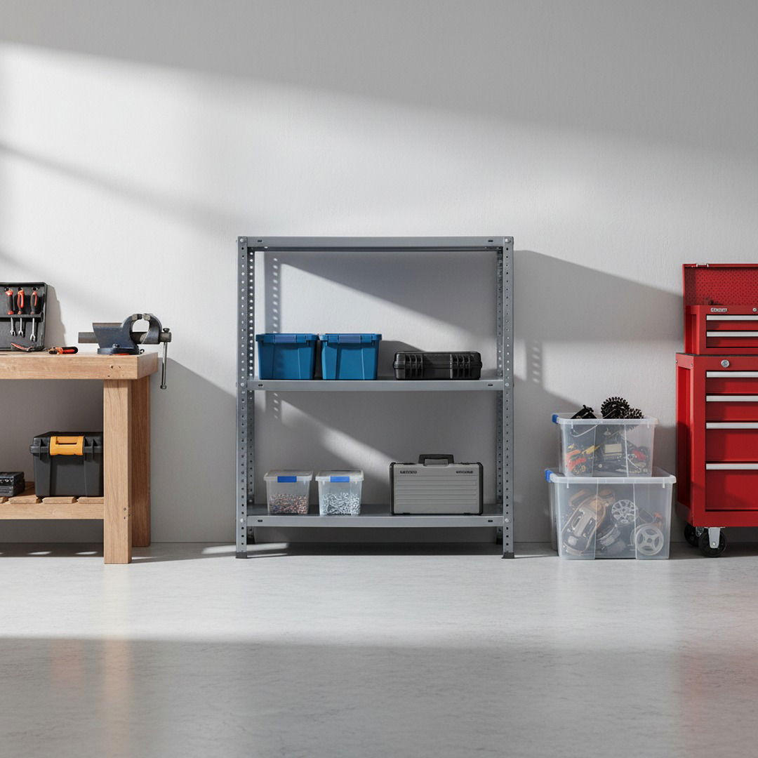 SCHRAUBREGAL PANDA MINI | HxBxT 90x100x50cm | 3 Fachböden | Fachlast 100kg | Grau - Grau, Metall (100/90/50cm) - PROREGAL