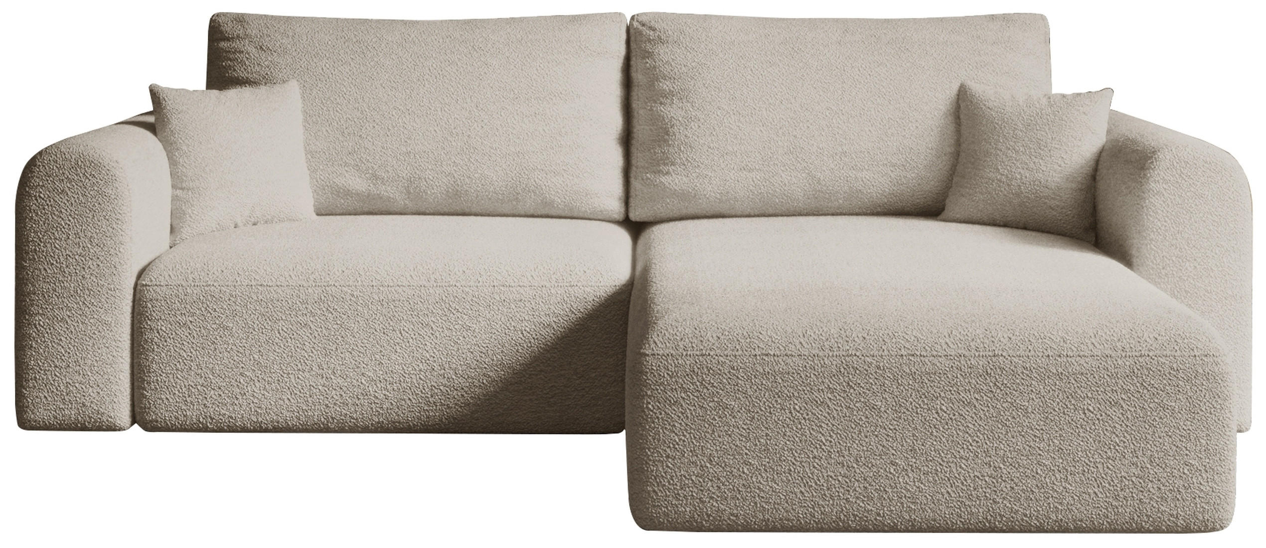 ECKSOFA Kornel mit Schlaffunktion Beige Boucle - Beige, Textil (248/165cm) - Bromarkt