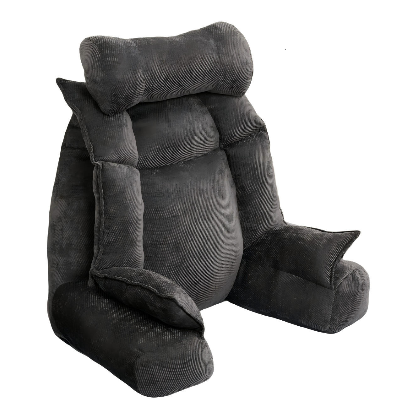 RÜCKENSTÜTZKISSEN Verstellbar Grau - Grau, Textil (92/56cm) - Vercart