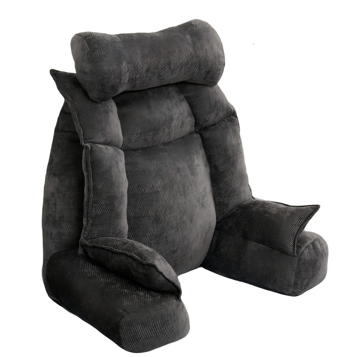 RÜCKENSTÜTZKISSEN Verstellbar Grau - Grau, Textil (92/56cm) - Vercart