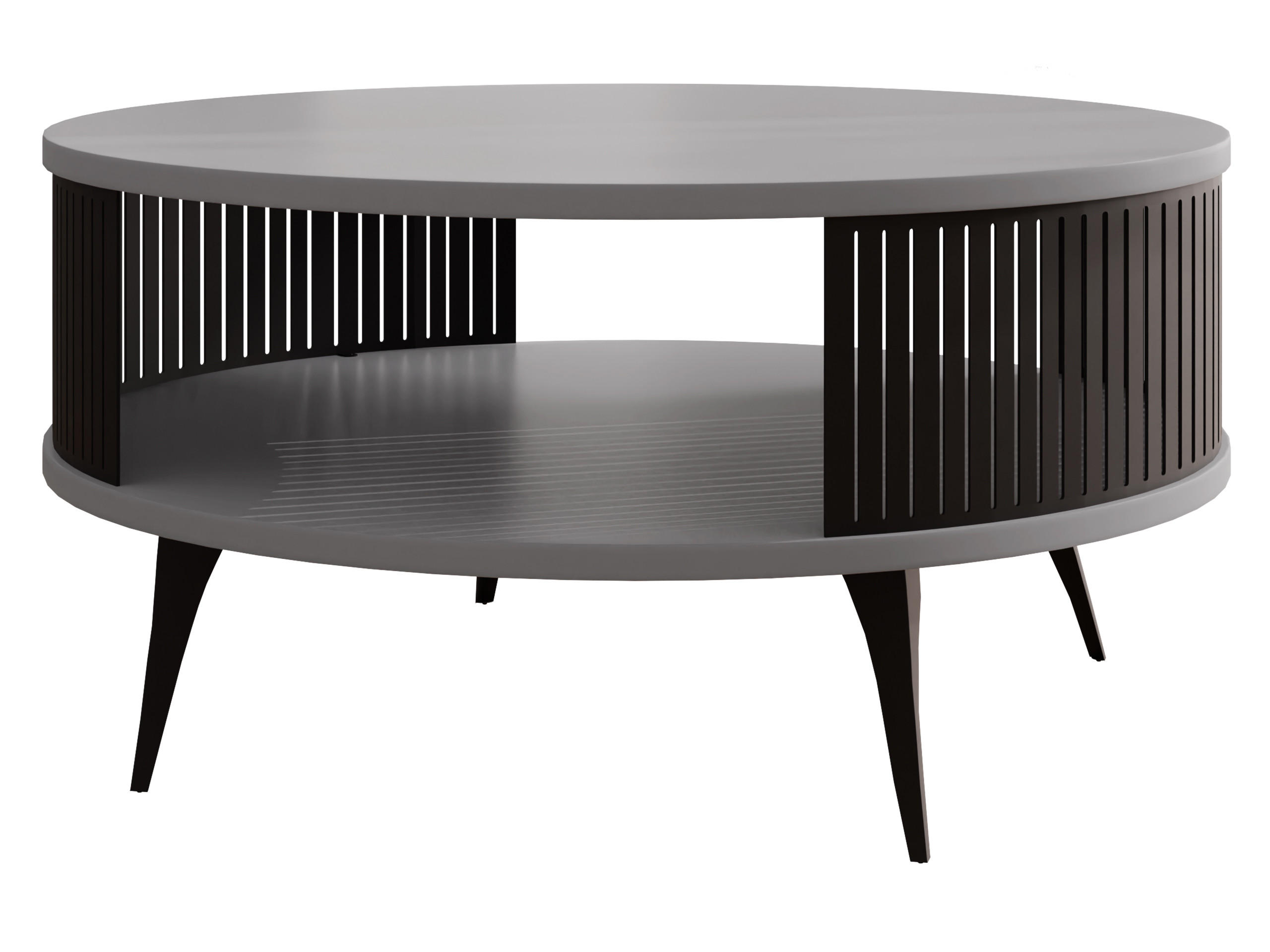 COUCHTISCH Roenni - Hellgrau/Schwarz, Holzwerkstoff/Metall (75/75/44cm) - MIRJAN24