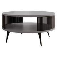 COUCHTISCH Roenni - Hellgrau/Schwarz, Holzwerkstoff/Metall (75/75/44cm) - MIRJAN24