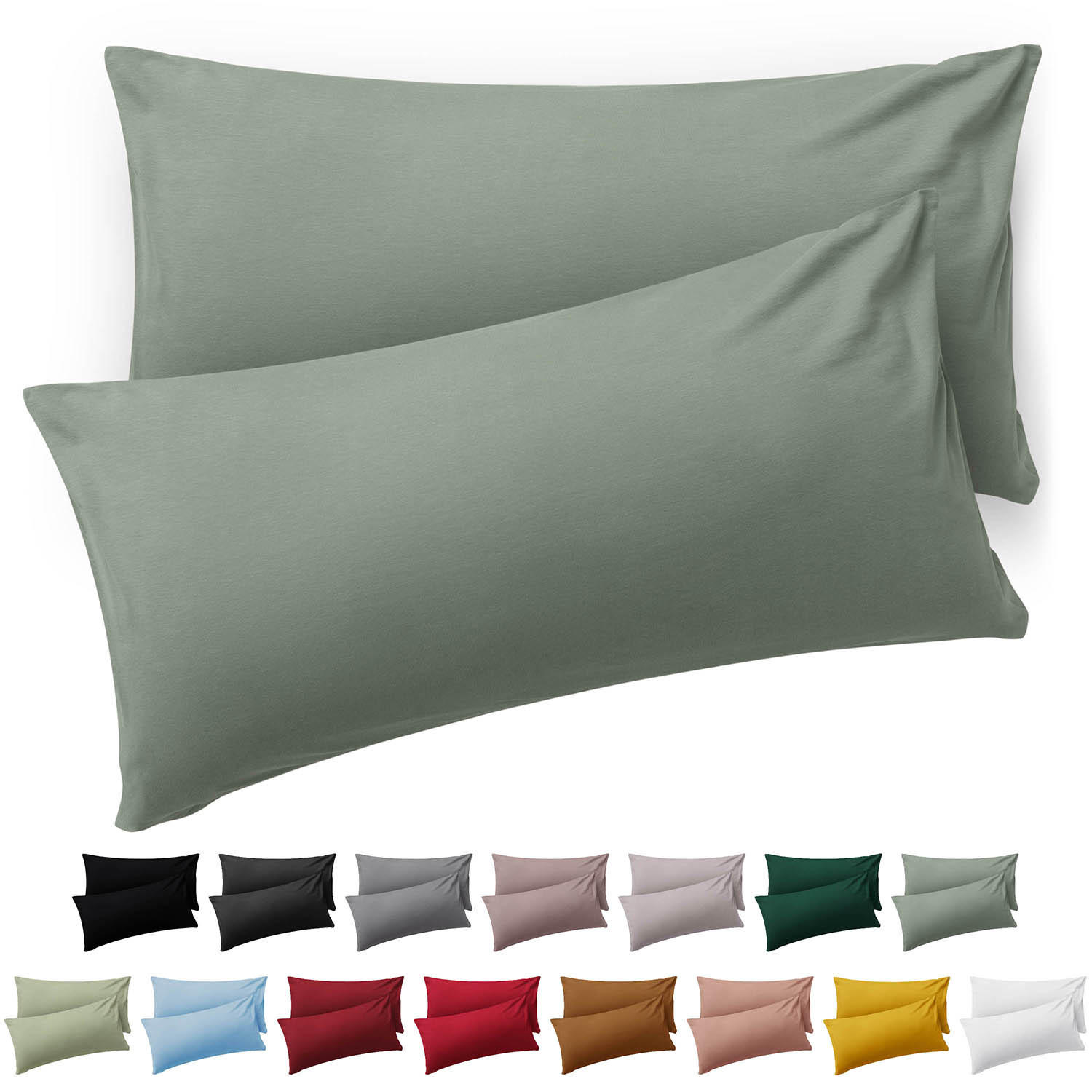 KISSENBEZUG Ellen 40/60 cm, 2er-Set, Grün - Grün, Textil (60/40cm) - Blumtal