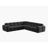 ECKSOFA Lisa aus Samt dunkelgrau 5 Sitzplätze - Dunkelgrau, Textil (310/310cm) - Micadoni
