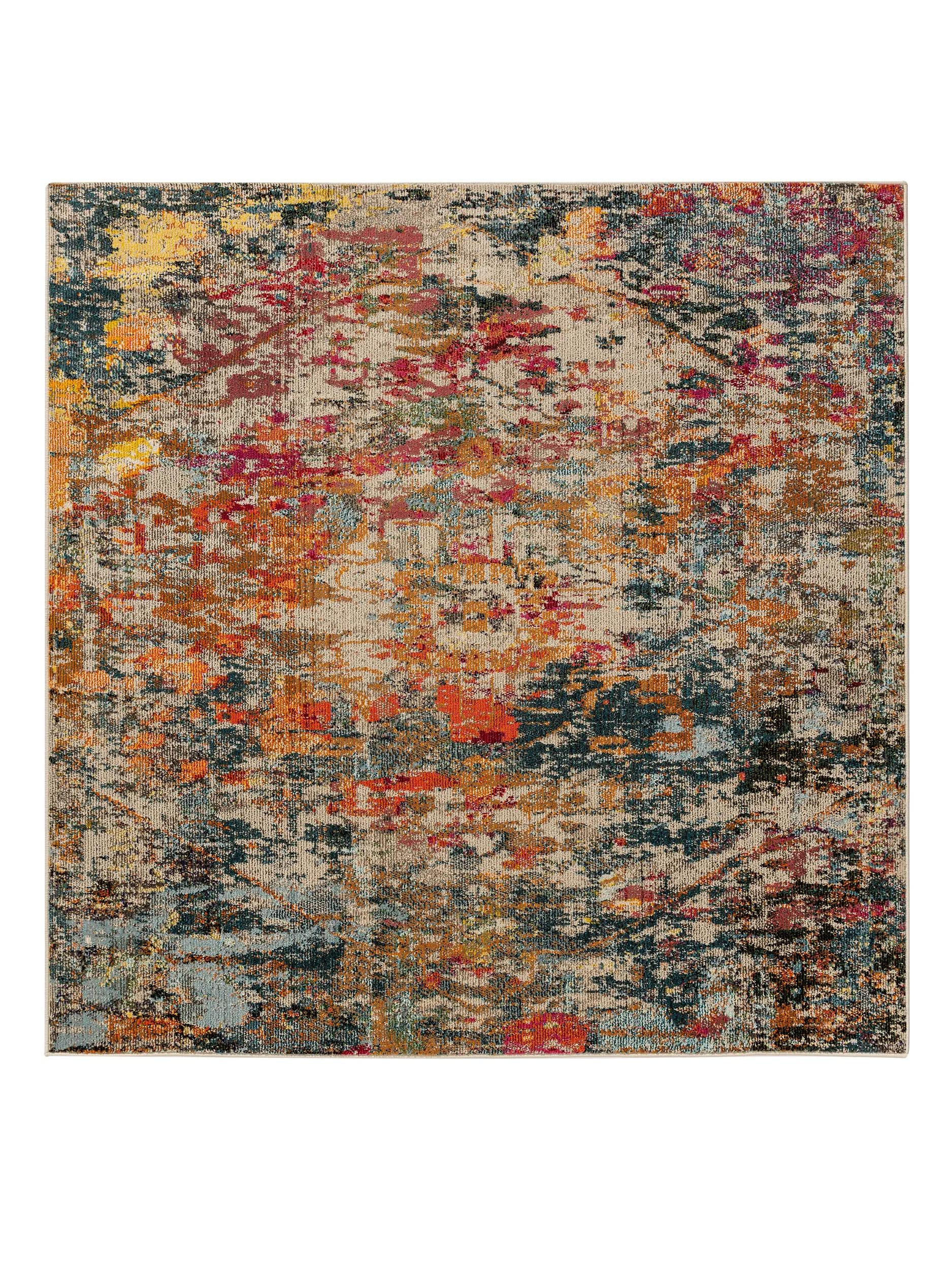 TEPPICH Casa Multicolor 200/200 cm - Multicolor, Naturmaterialien/Textil (200/200cm) - benuta