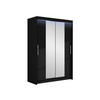KLEIDERSCHRANK Miami II, mit RGB LED Beleuchtung - Silberfarben/Schwarz, Holzwerkstoff/Kunststoff (120/200/58cm) - MIRJAN24