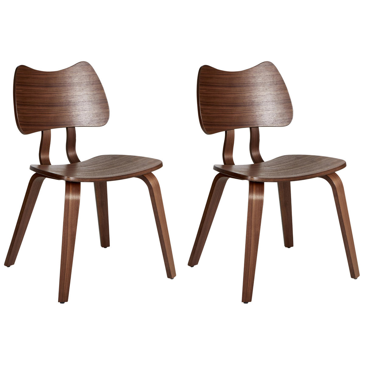 ESSZIMMERSTUHL 2er-Set Dunkelbraun Diana - Dunkelbraun, Holz (53/81/56cm) - Beliani