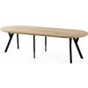 ESSTISCH Twixy XXL groß rund oval ausziehbar, Eiche Hell Braun 100-250/100/76 cm - Schwarz/Sonoma Eiche, Holz/Holzwerkstoff (100/100/76cm) - WFL GROUP