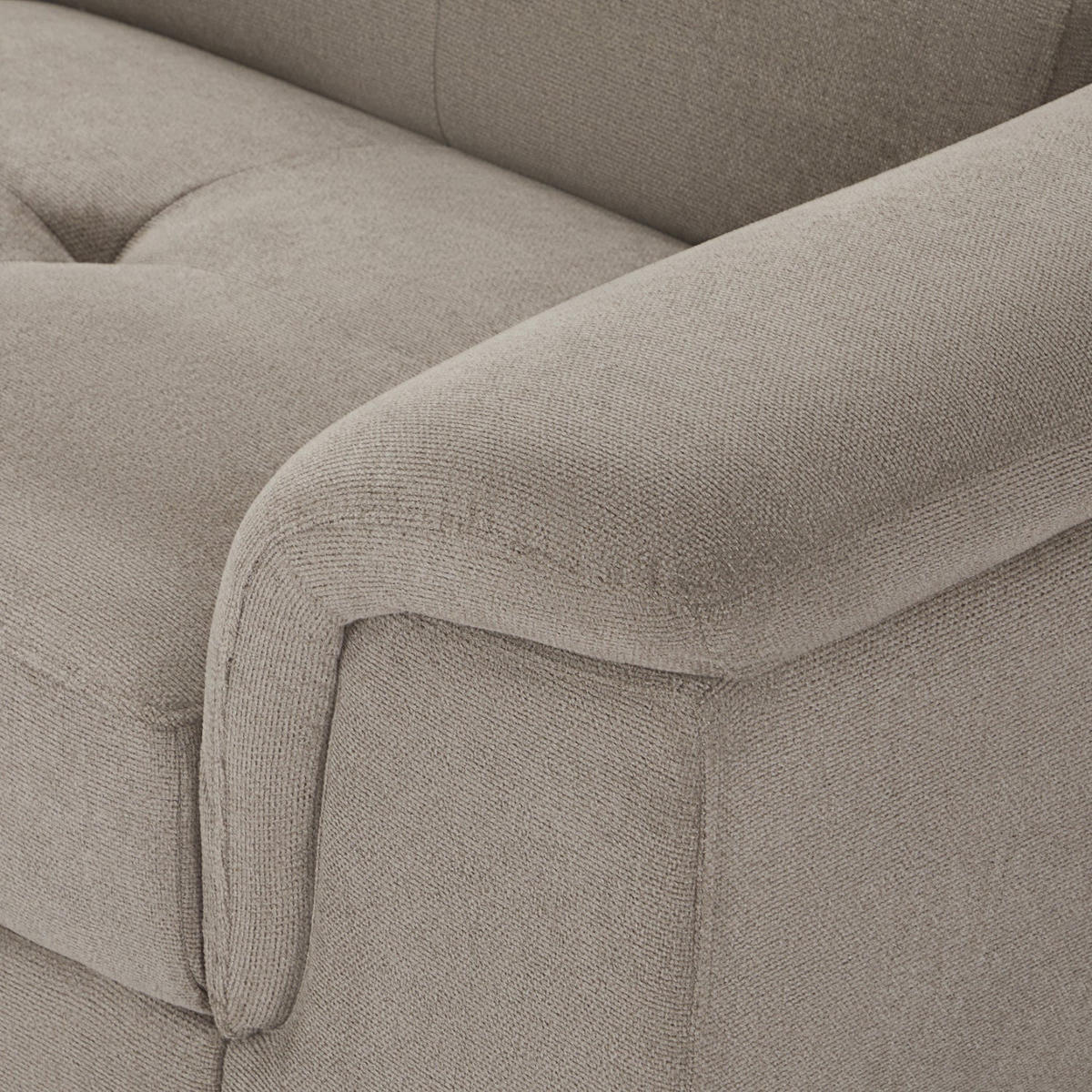 ECKSOFA Webstoff Beige - Beige/Schwarz, Textil/Metall (290/95cm) - Furnhouse