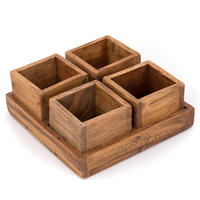KISTEN-SET Cubo 5-tlg. Massivholz 01 natur-vintage - Naturfarben, Holz (4cm) - DESIGN DELIGHTS