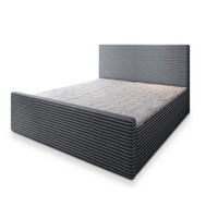 POSTEL BOXSPRING BRENTO 160x200 cm, s matrací a úložným prostorem, šedá - šedá, kompozitní dřevo/textil (160/200cm) - MASSENO