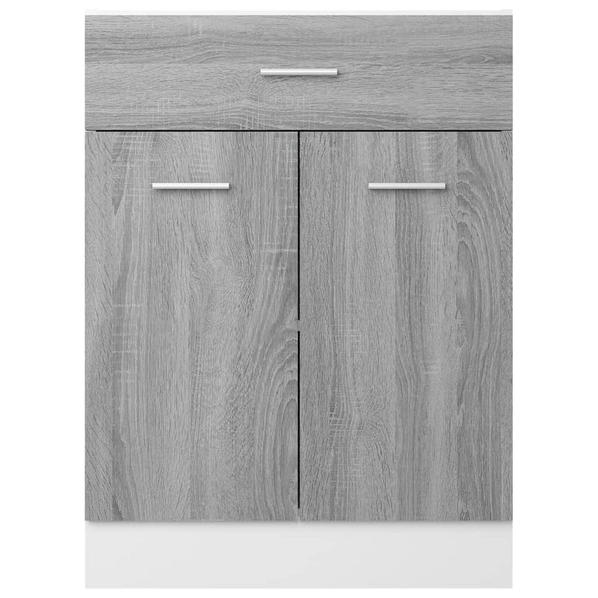 UNTERSCHRANK Mit Schublade Lyon Grau Sonoma 60/46/81,5 Cm - Grau, Holzwerkstoff (46/81.5/60cm) - vidaXL