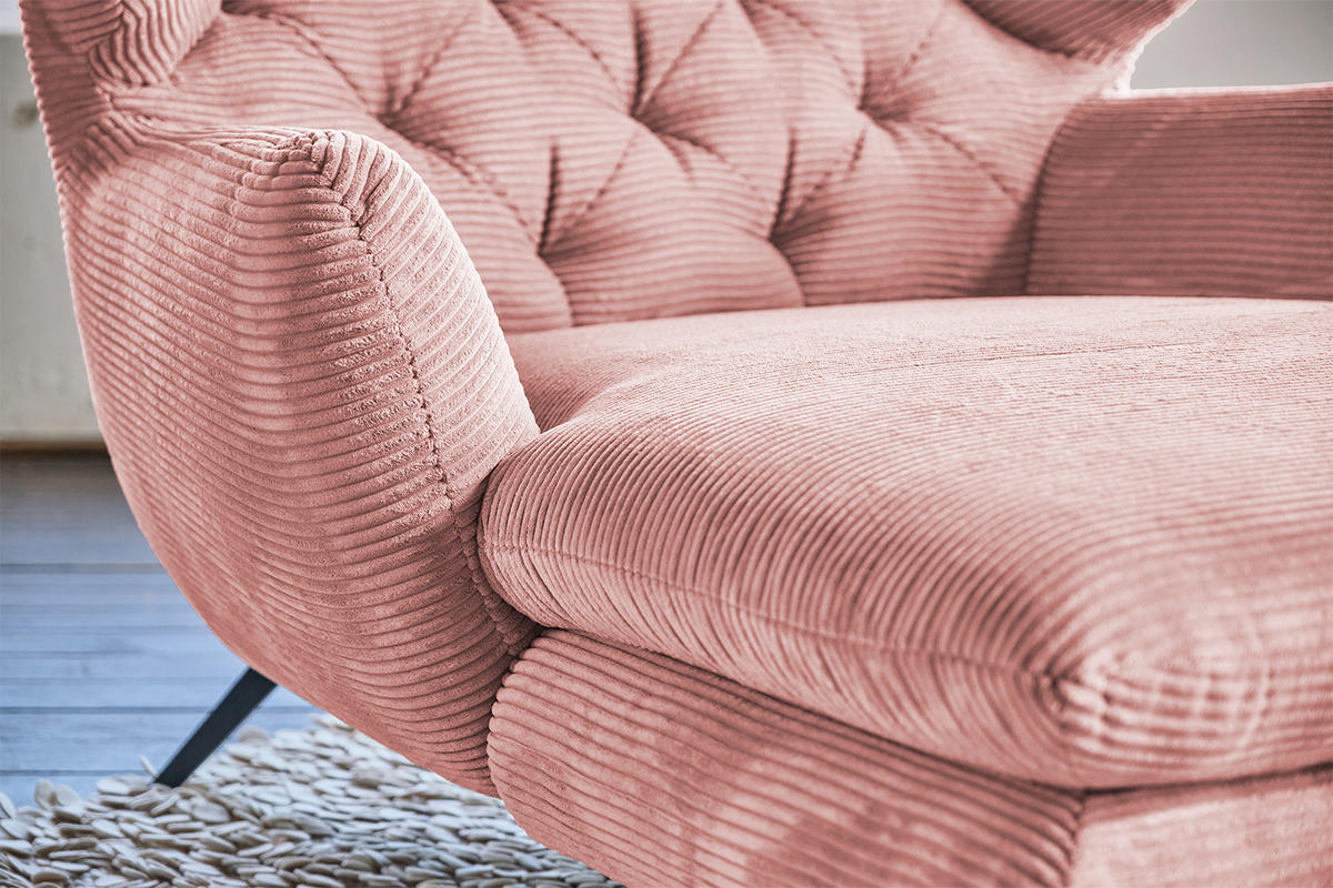 LONGSEAT CHAMRE Rosé - Schwarz/Rosa, Textil/Metall (130/95/160cm) - KAWOLA