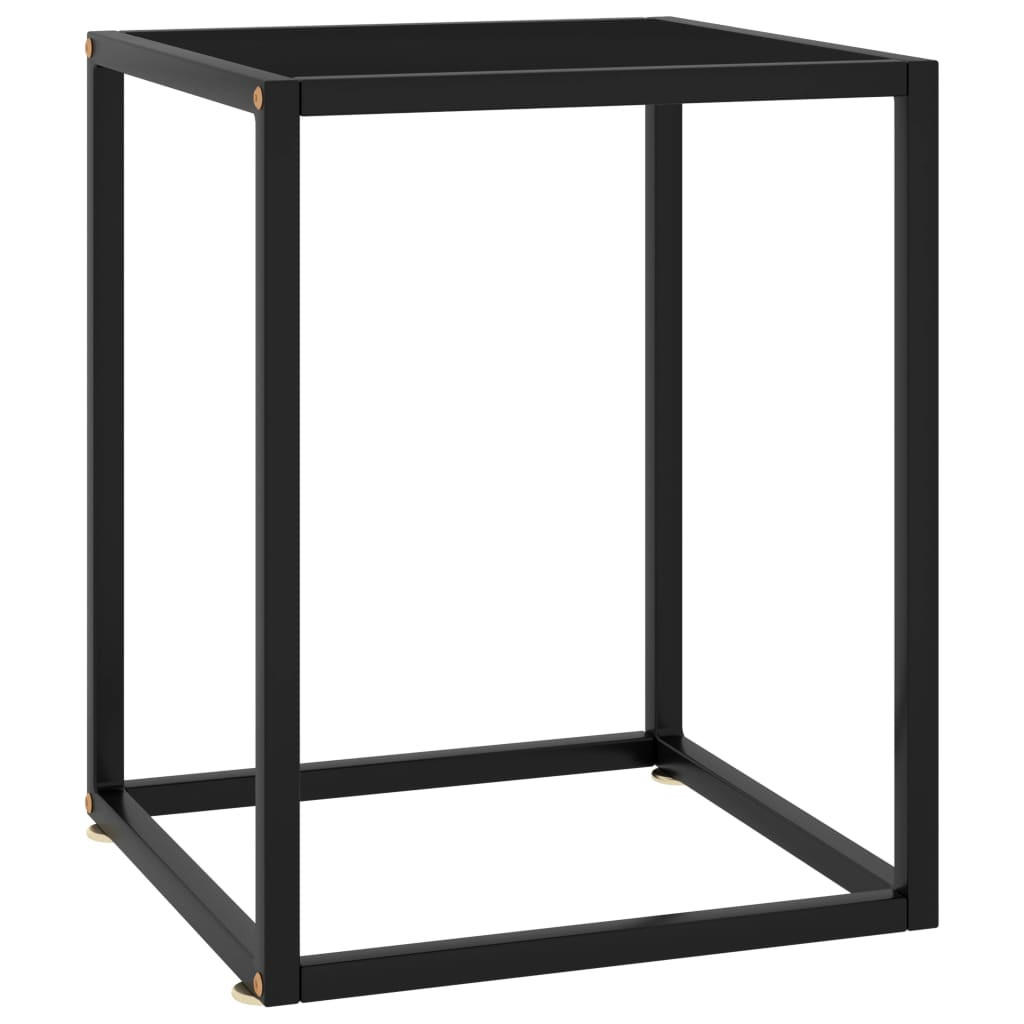 COUCHTISCH Schwarz mit Schwarzem Glas 40x40x50 cm - Schwarz, Glas (40/40/50cm) - furnicato