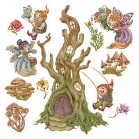 WANDAUFKLEBER 100x104cm - Feenwald - Multicolor, Kunststoff (100/104/0.1cm) - Wallfluent