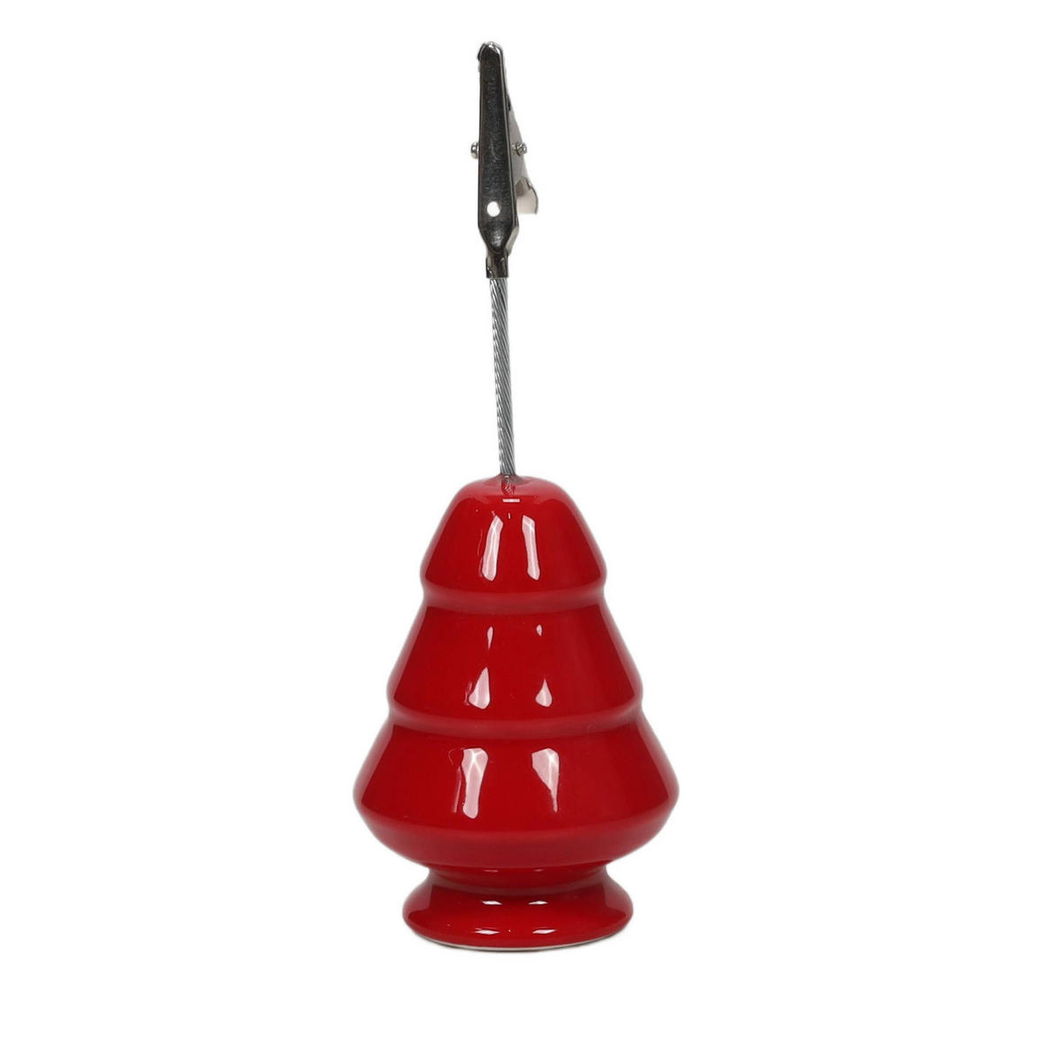TISCHKARTEN-STÄNDER Weihnachtsbaum 4,5/4,5/13 cm - Rot, Keramik (13cm) - Home Styling Collection