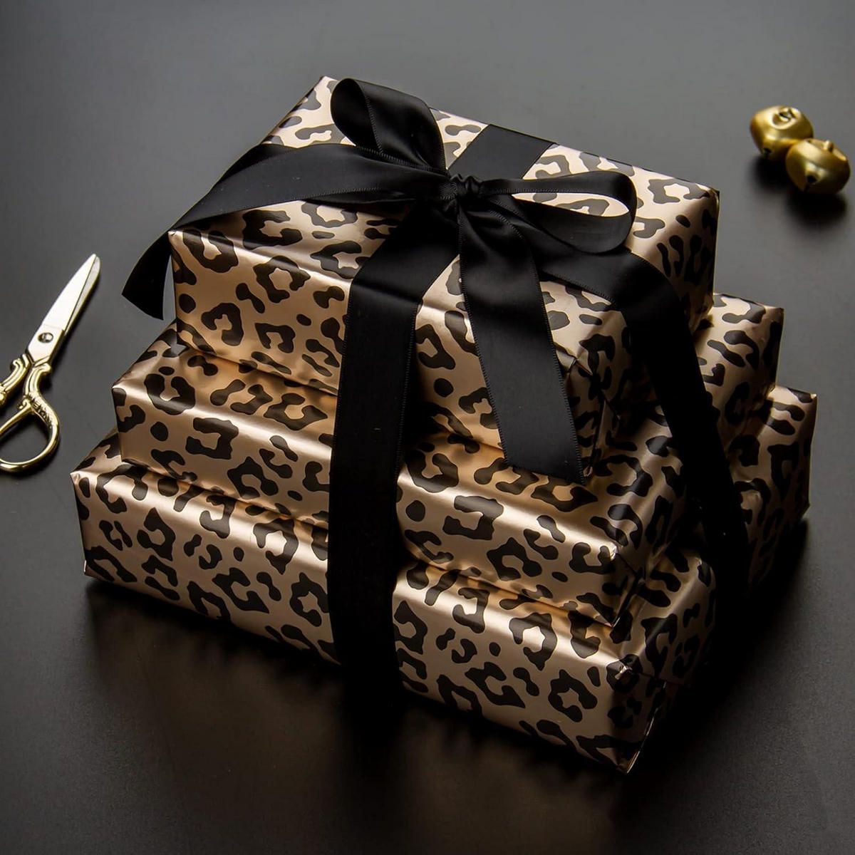 GESCHENKPAPIERROLLE Leopardenmuster mit Metallic-Folienglanz 43,2 cm x 10 m - Multicolor, Papier (4/4/43cm)