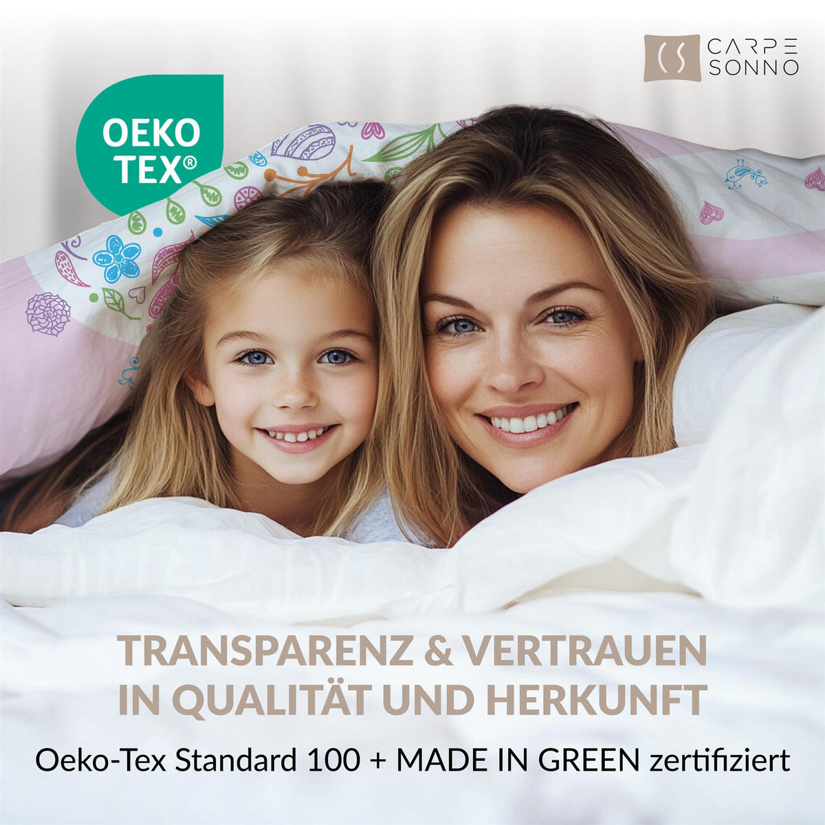 KINDERBETTWÄSCHE 135x200 cm Herz Rosa Mädchen aus 100% Baumwolle - Leuchtet um Dunkeln - Rosa, Textil (135/200cm) - Carpe Sonno