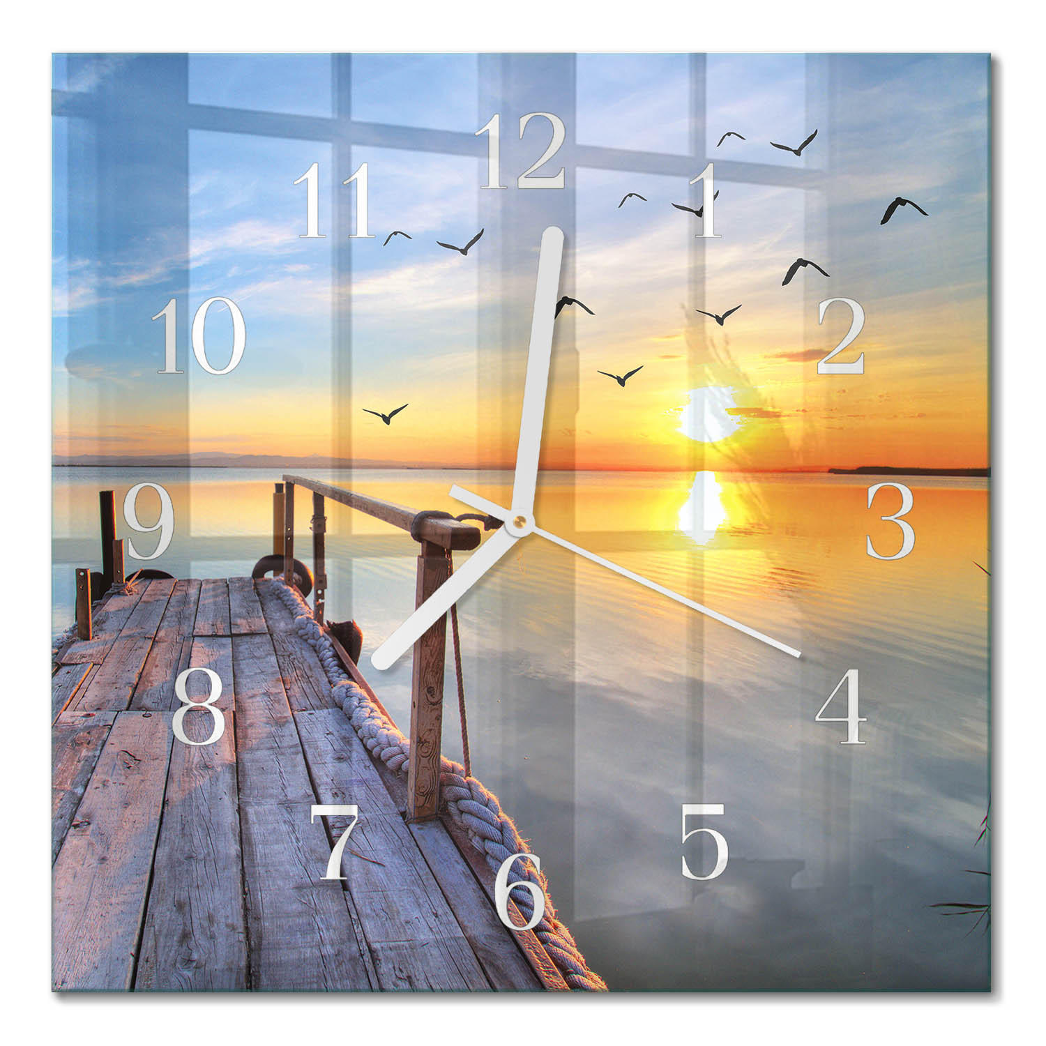 WANDUHR 30x30 cm - Pier - Multicolor, Glas (30/30/0.4cm) - TULUP