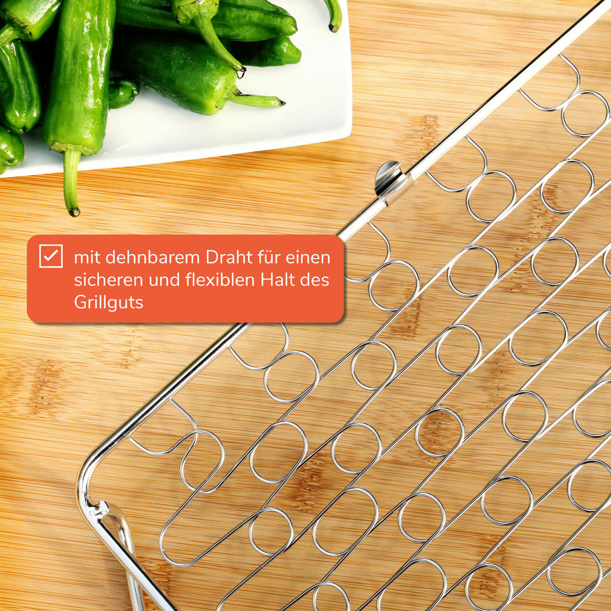 GRILLKORB, Edelstahl - Edelstahlfarben, Metall (42/24/8cm) - bremermann