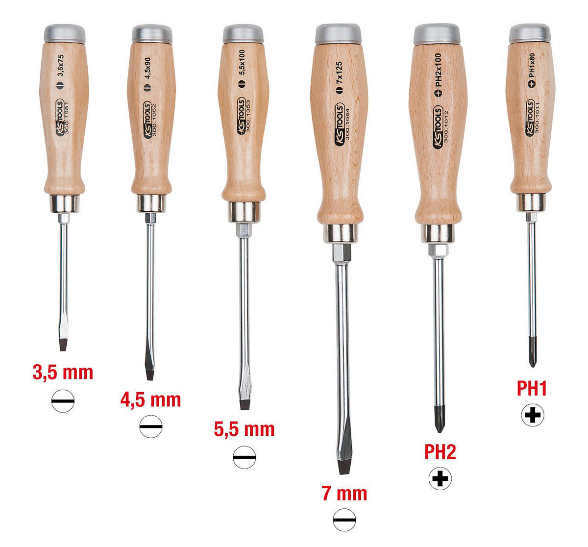 ERGOTORQUE WOODMAX SCHLAG-SCHRAUBENDREHER-SATZ, 6-TLG - Multicolor, Kunststoff/Metall (34/19/45cm) - KS Tools