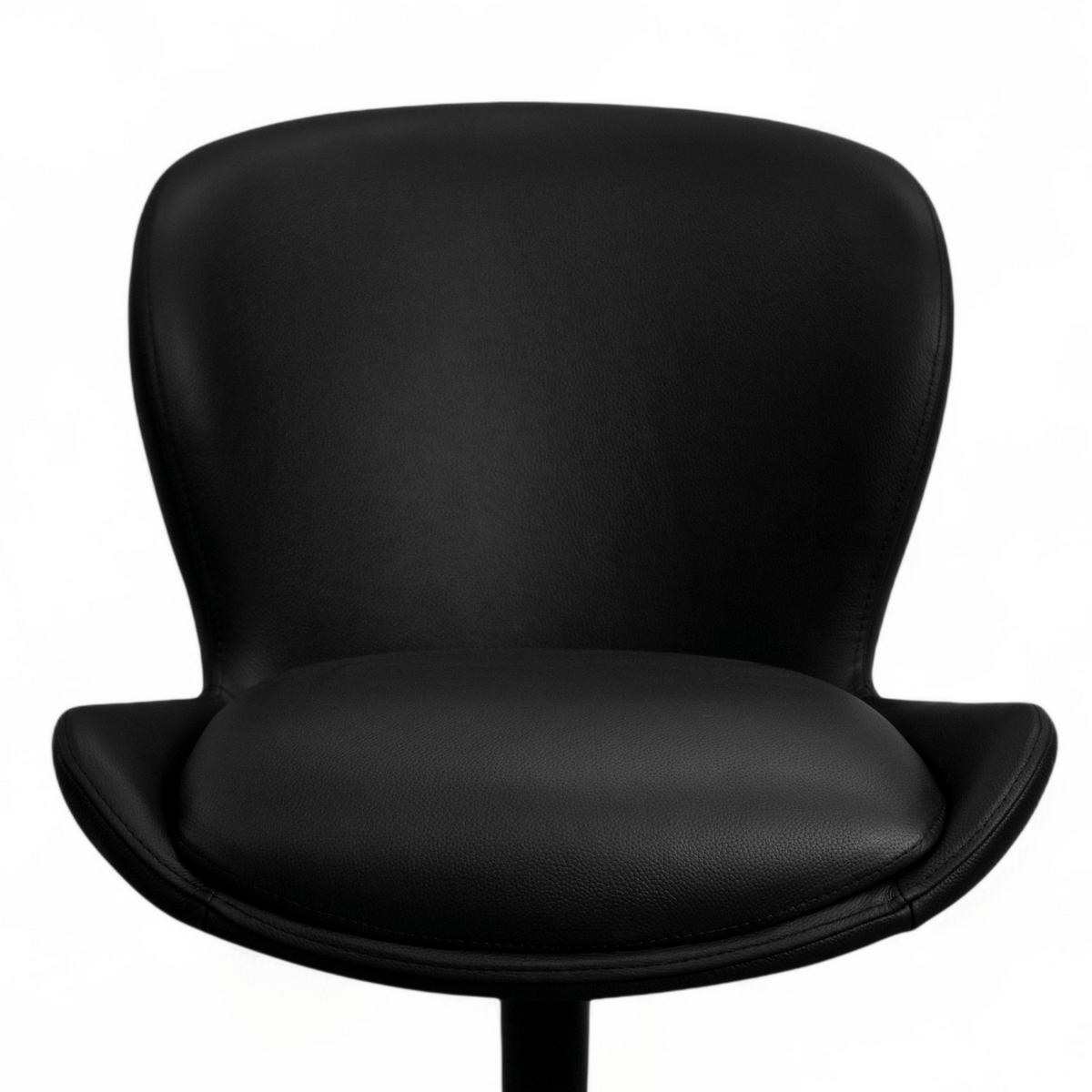 STUHL-SET 2 Stück in Echtleder Schwarz - Schwarz, Leder/Metall (57/83/63cm) - Furnhouse