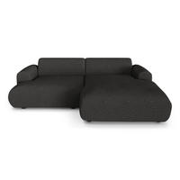 ECKSOFA RECHTS Bouclé-Stoff Dunkles Anthrazit 266cm - Anthrazit, Textil (266/165cm) - Sia Home