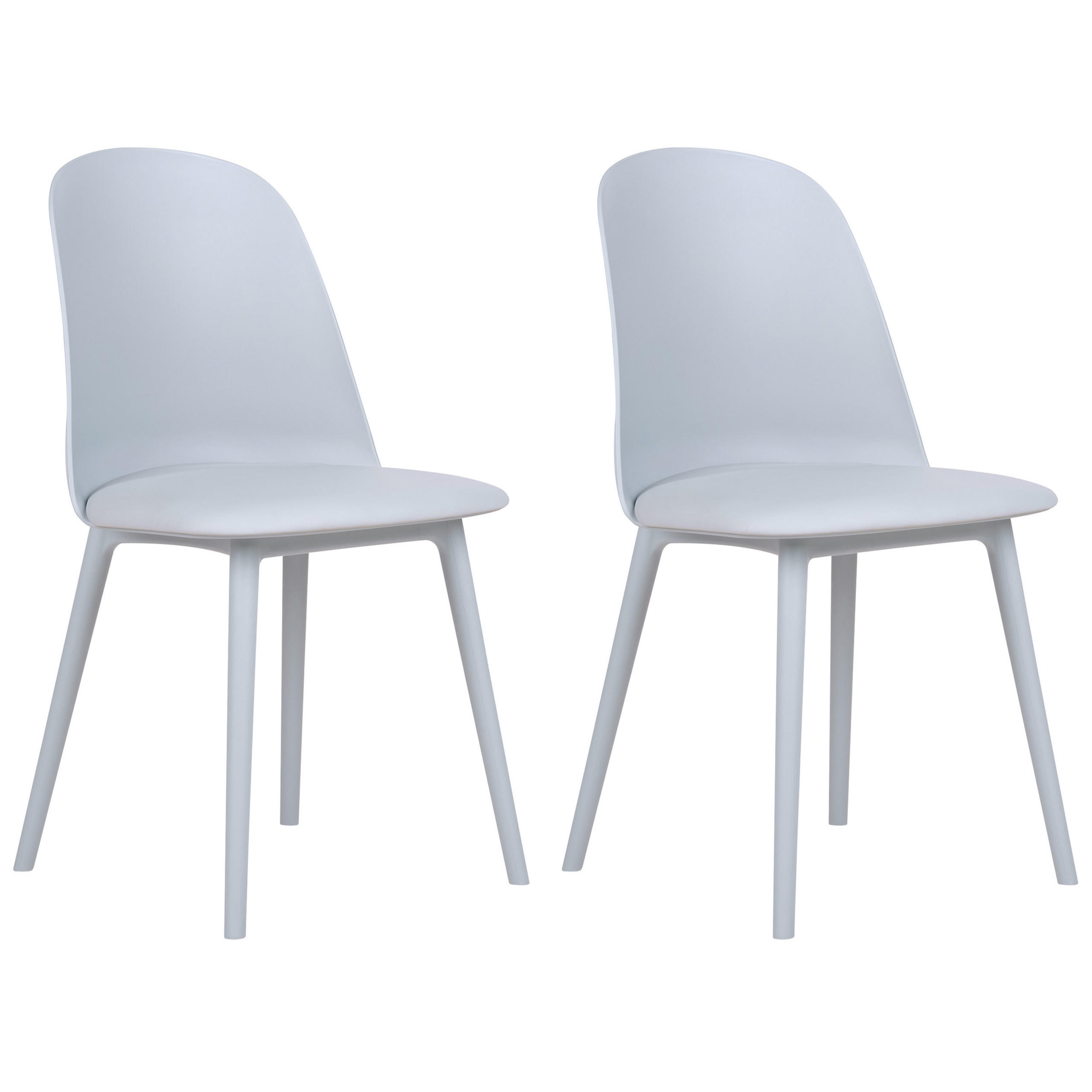 ESSZIMMERSTUHL 2er-Set Kunststoff/Kunstleder hellblau Fomby - Blau, Kunststoff (45/82/43cm) - Beliani