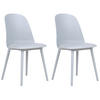 ESSZIMMERSTUHL 2er-Set Kunststoff/Kunstleder hellblau Fomby - Blau, Kunststoff (45/82/43cm) - Beliani