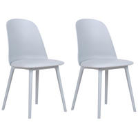 ESSZIMMERSTUHL 2er-Set Kunststoff/Kunstleder hellblau Fomby - Blau, Kunststoff (45/82/43cm) - Beliani
