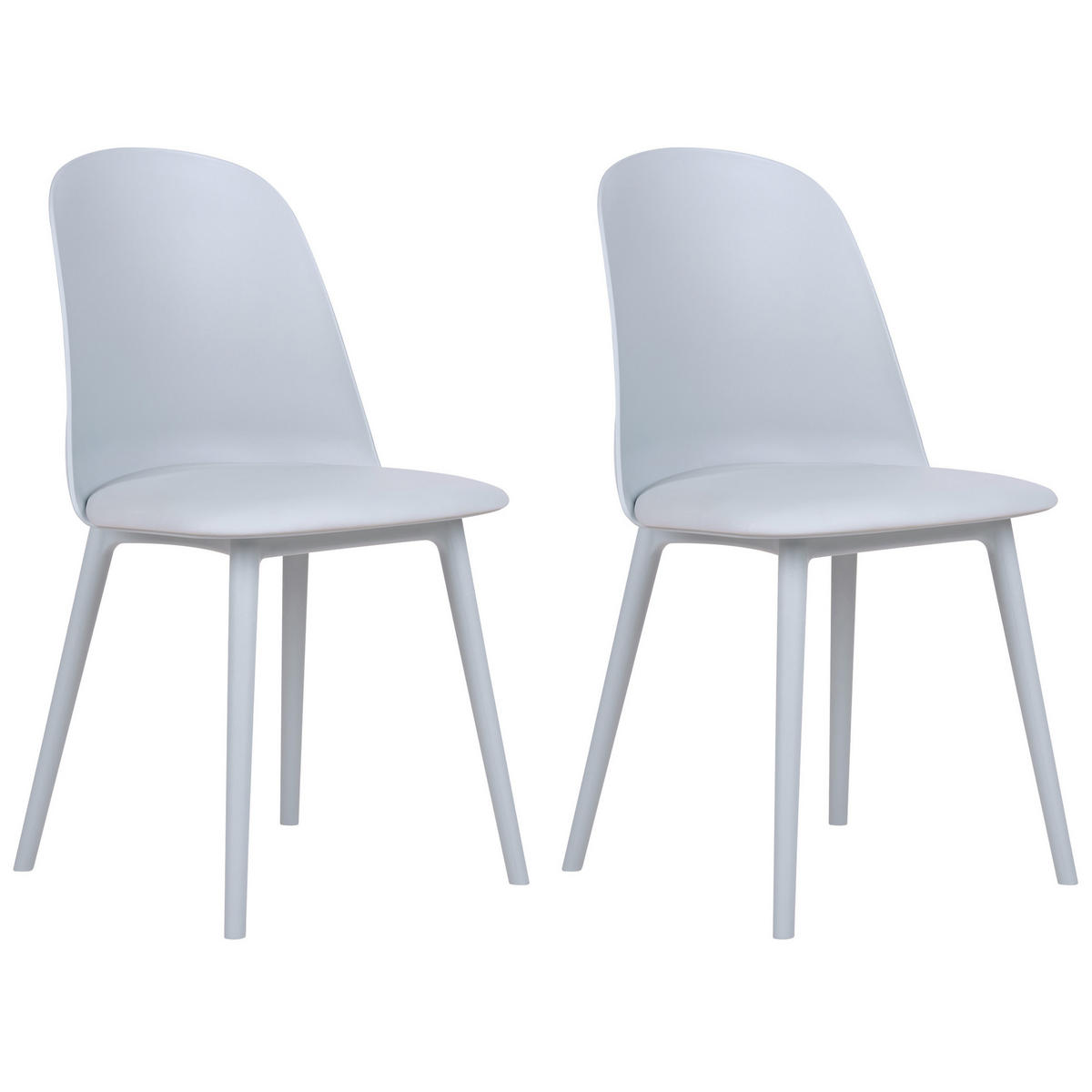 ESSZIMMERSTUHL 2er-Set Kunststoff/Kunstleder hellblau Fomby - Blau, Kunststoff (45/82/43cm) - Beliani