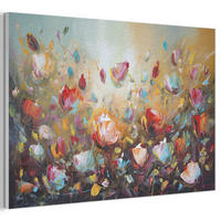AKUSTIKBILD Blumen - Kunst - Natur - Ölgemälde Akustikpaneele 90x60 cm - Multicolor, Kunststoff (90/60/0.9cm) - MuchoWow