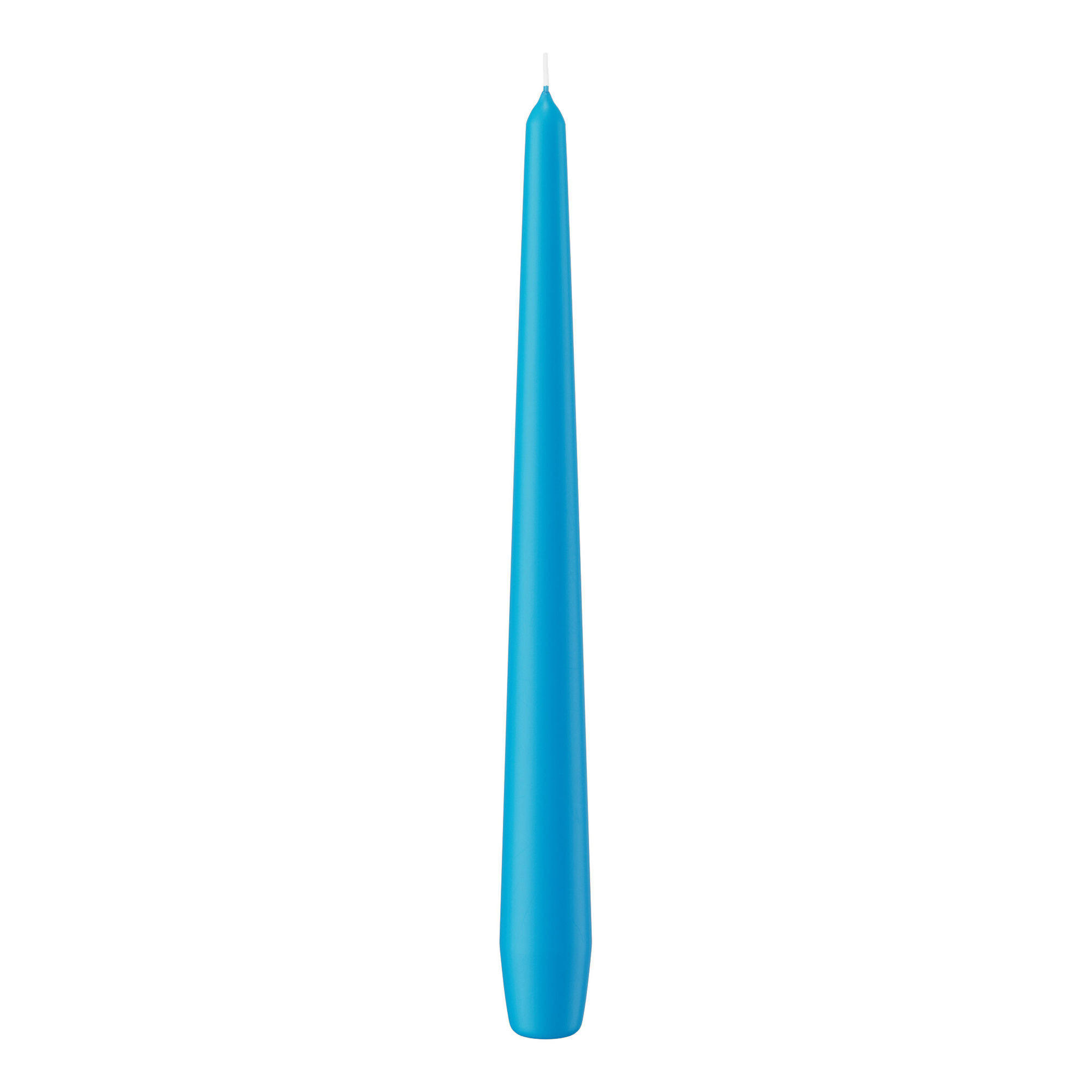 SPITZKERZEN (konische Kerzen) Azurblau 250 x Ø 25 mm, 12 Stück - Hellblau, Paraffin (2.5/25/25cm) - Wiedemann Kerzen