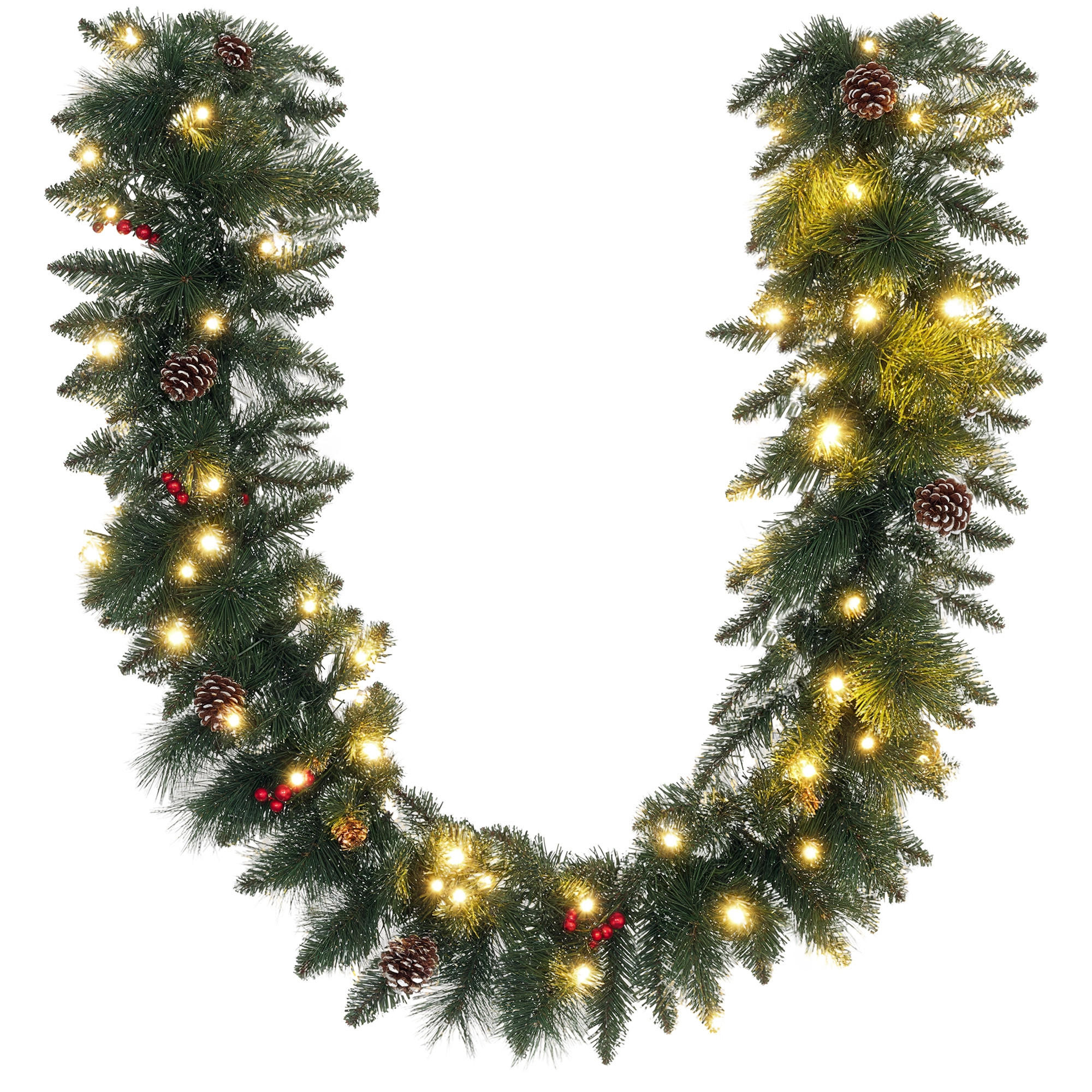 WEIHNACHTSGIRLANDE Grün 180.0/30.0/30.0cm - Grün, Kunststoff (30/30/180cm)