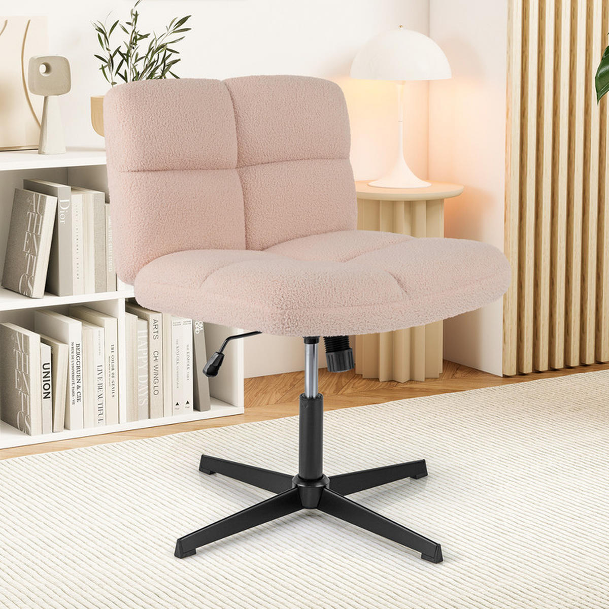 BÜROSTUHL Rosa - Pink, Metall (73/78/64cm) - COSTWAY