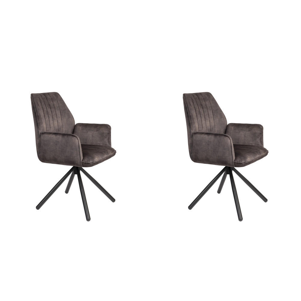 ESSZIMMERSTUHL Jamie - Braun - 61/56/90 cm - 2er-Set - Braun, Textil (56/90/61cm)