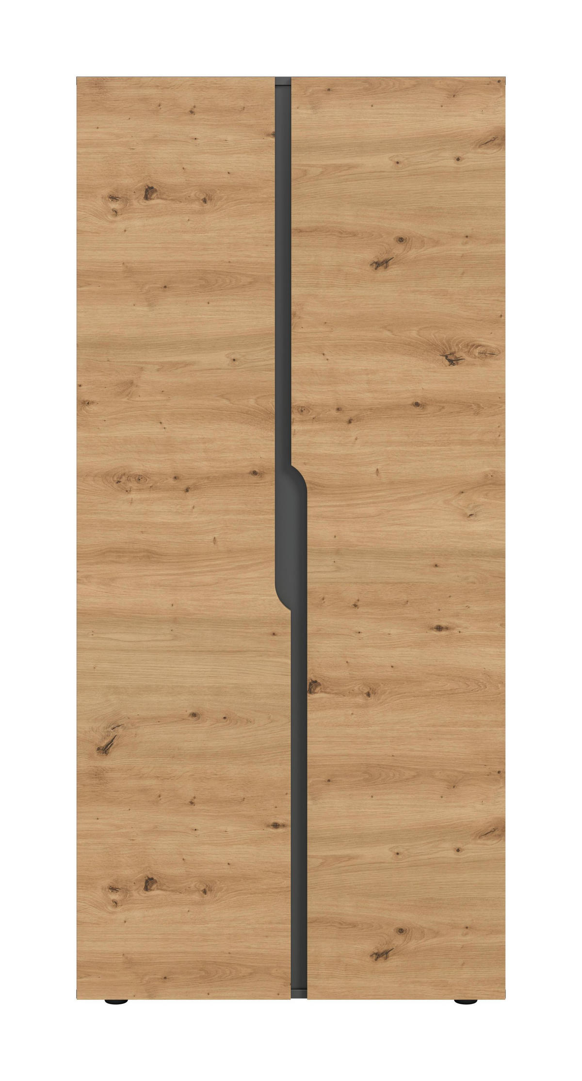 KLEIDERSCHRANK 2TÜRIG Anga Artisan Eiche 80/51/180 cm - Anthrazit, Holzwerkstoff (80/180/51cm) - Xonox