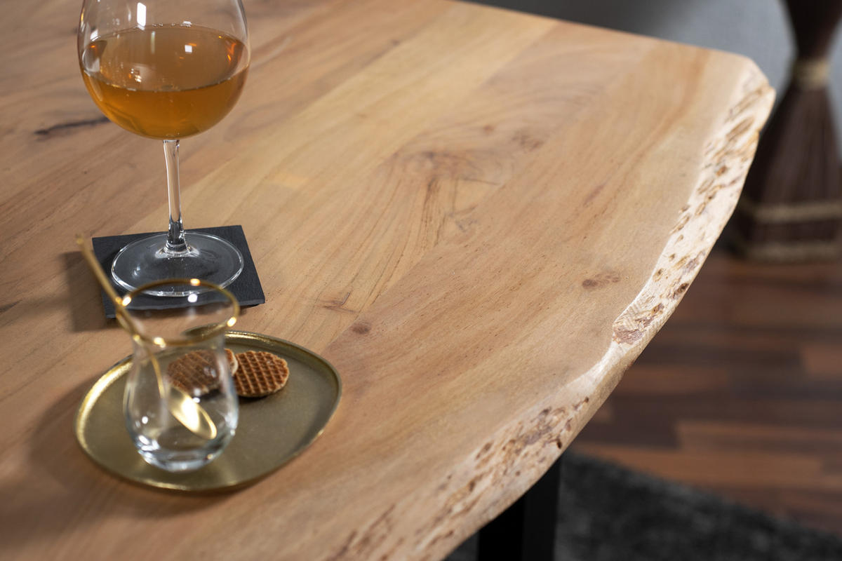 ESSTISCH MORITZ - Beige/Schwarz, Holz/Metall (100/200/77cm) - SAM